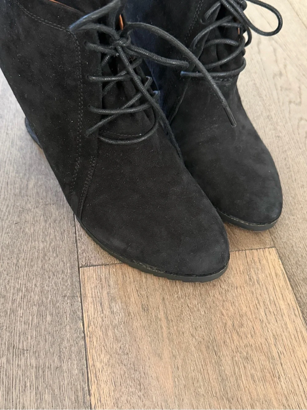 gentle souls lace up wedge bootie